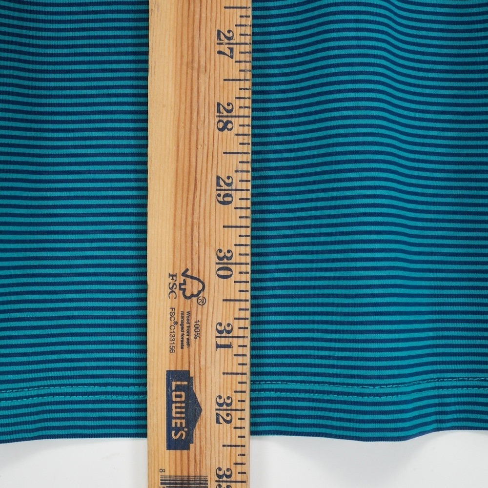 GREYSON Men's XL Striped Golf Polo Shirt Teal Navy Performance Short Sleeve - Picture 11 of 11